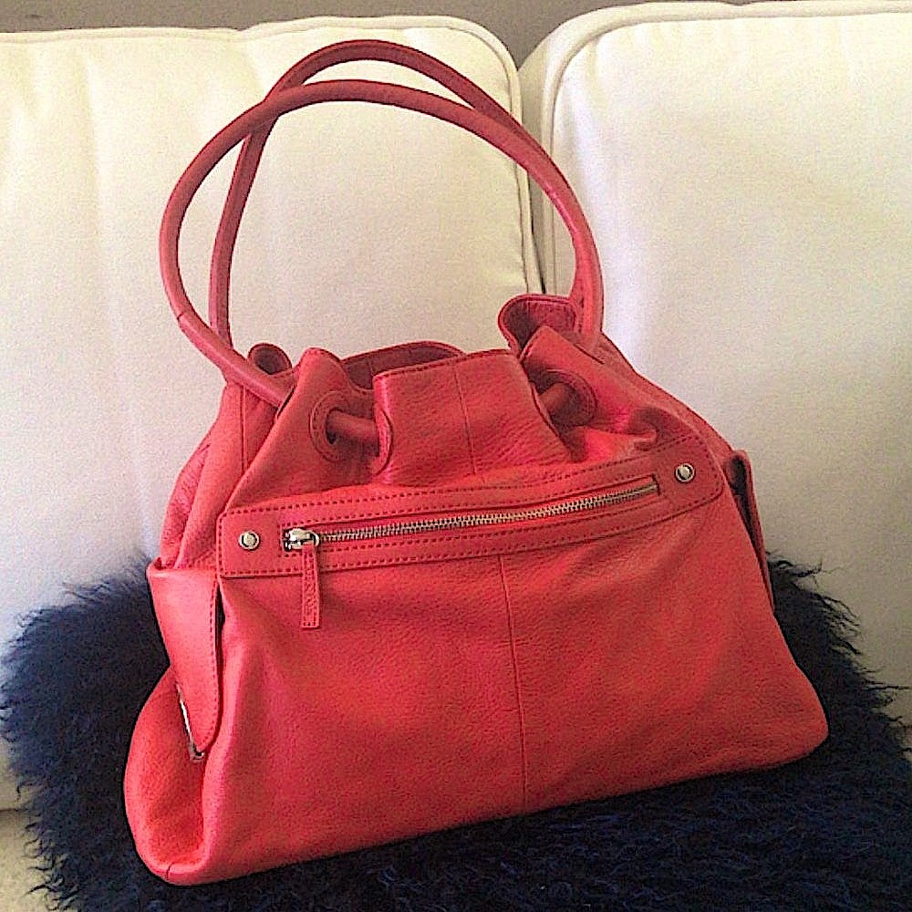 OROTON Leather Red Shoulder Bag